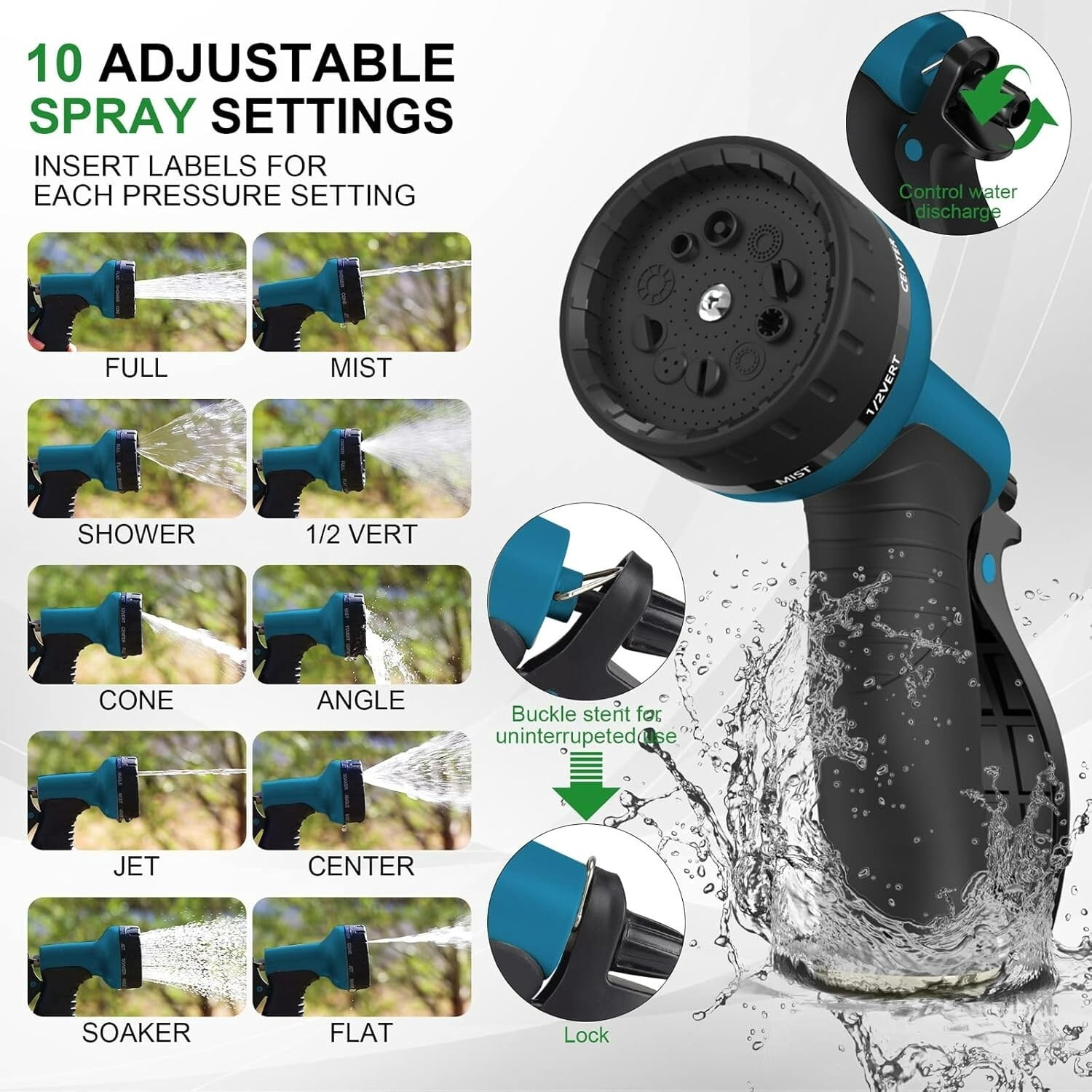 1Expandable Garden Hose 125ft - New Patented Water Hose with 40 Layers BLUE