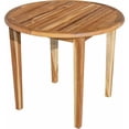thumbnail image 1 of HomeRoots 376764 Table de Salle à Manger Ronde en Teck Compact en Naturel, 1 of 3