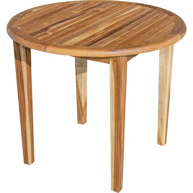 HomeRoots 376764 Table de Salle à Manger Ronde en Teck Compact en Naturel