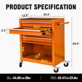 thumbnail image 4 of 4 Drawers Rolling Tool Cart on Wheels, Trolley Organizer Tool Case Tool Chest, Multifunctional Tool Storage Tool Box for Workshop, Garage, Warehouse, Repair Shop(Orange), 4 of 18
