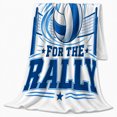 thumbnail image 2 of Volleyball Team Spirit Built Rally, Festive Holiday Scene, Warm Flannel Blanket for Living Room and Reading Nook with Detailed Artwork, Art Lovers Christmas Gift, Festive Home Decor, 2 of 9