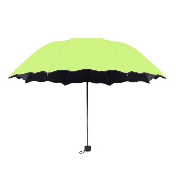 Paraguas plegable para protegerse de la lluvia y el sol, con protección UV, resistente al viento y compacto, de 94 x 63 cm, ideal para días soleados y lluviosos, ideal para la noche, color verde