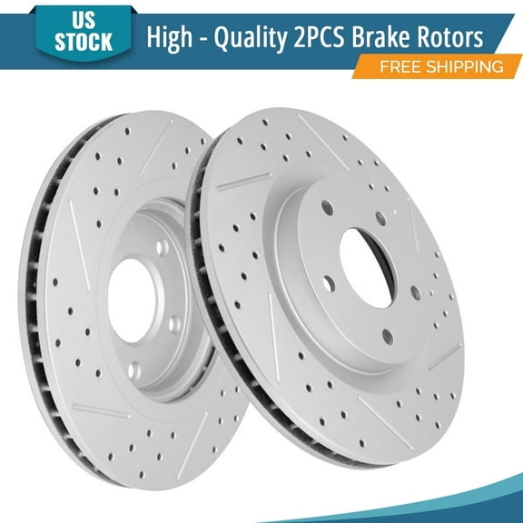 YXPCARS 2PCS Front Brake Rotors(120.42097), Drilled & Slotted Disc Rotors Kit for Nissan Rogue Rogue Select Sentra