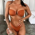 thumbnail image 2 of Babysbule Swimsuits for Women Fashion Women Split Swimsuit Show Waist Solid Color Bikini, 2 of 5