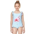 thumbnail image 2 of LYMAYTER Kids Toddler Summer Bathing Suit for Girls Printed Bikini Swimsuits baby Beach One Piece Swimwear for 2-12 Years, 2 of 7