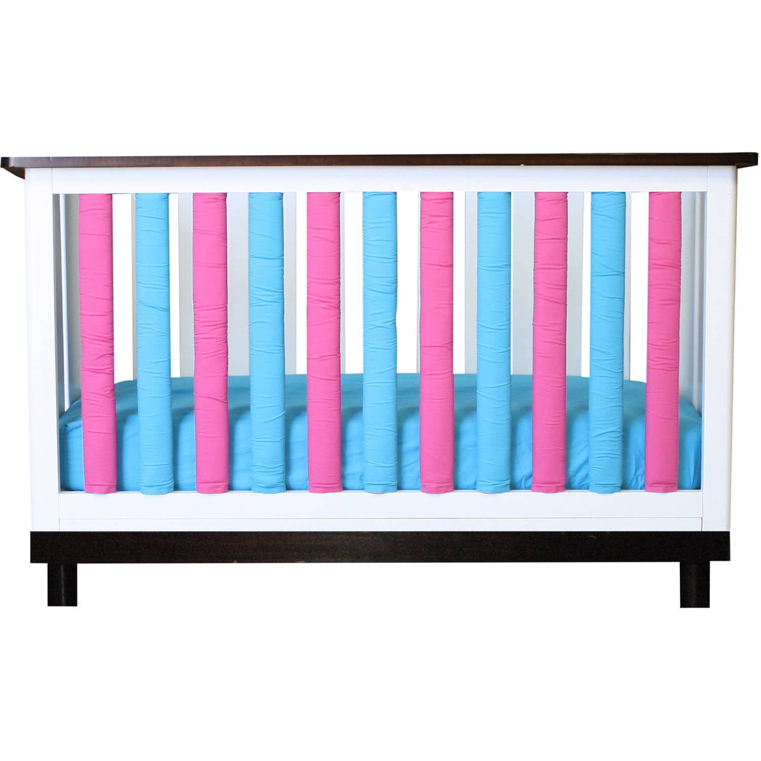 Mini Crib Bumper Pads for Boys Portable Crib Liners Padding 24"x 38" 4PCs Gray 