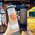 thumbnail image 2 of 1pc Large Capacity Outdoor Water Bottles Portable Plastic Sports Bottle With Tea Infuser Fitness Leak-proof My Shaker Bottle Matte Water Bottle, 2 of 8