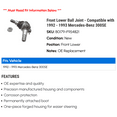 thumbnail image 2 of Front Lower Ball Joint - Compatible with 1992 - 1993 Mercedes-Benz 300SE, 2 of 2