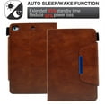 thumbnail image 6 of SaniMore for iPad Mini 12345 7.9"  Wallet Case with Card Slots & Pen Holder [Auto Sleep] PU Leather Magnetic Ciasp Kickstand Shockproof TPU Shell Full-body Protective Retro Cover, Brown, 6 of 10