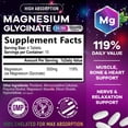 thumbnail image 3 of Magnesium Glycinate Supplement 250mg - 100% Chelated & Purified - to Support Sleep, Heart Health, Muscles, & Bone Strength - Best Absorption Magnesium Glycinate Capsules, Bottled in USA - 60 Tablets, 3 of 10