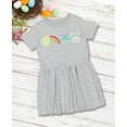thumbnail image 4 of Tstars Easter Eggs Dress for Toddler Girls Infant Toddler Fine Jersey Dress 18M Gray, 4 of 5