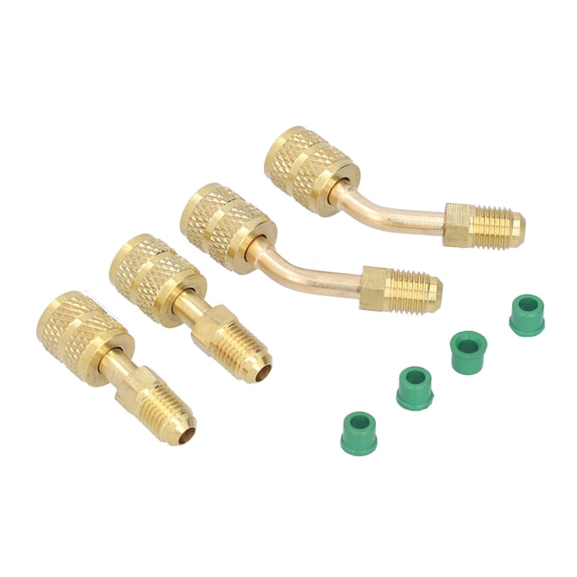 Adaptador de carga de refrigerante, 4 piezas 1/4SAE a 5/16SAE SA Eto SAE Adaptador de carga HVAC diseñado para el futuro