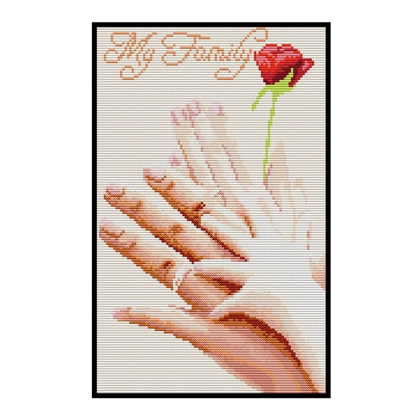 Cuadros Decorativos 14CT punto de cruz completo familia feliz estampado DIY Kits de bordado hilo de algodón DQrwqpou Nuevos Originales