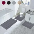 thumbnail image 2 of Bath Mats 3 Piece Set Soft Foot Mat Absorbent Memory Foam Quick Dry Non Slip Floor Kitchen Bathroom Doormat Toilet Floor Mat, 2 of 5