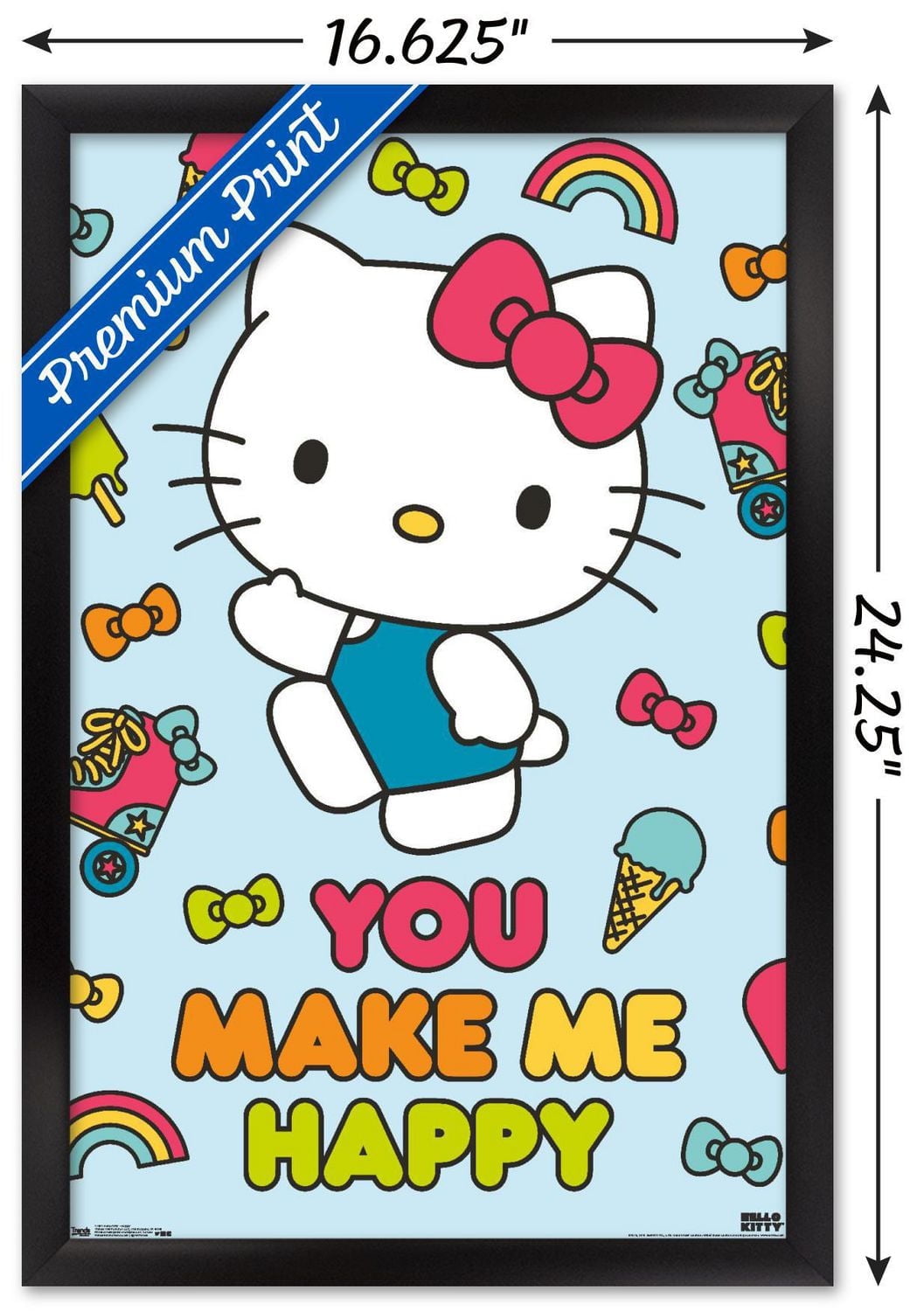 Hello Kitty - Happy Wall Poster, 22.375" x 34"