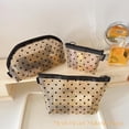 thumbnail image 4 of 5 Pieces Mesh Heart Makeup Bags Sets, Zipper Mesh Cosmetic Bag Toiletry Bag, Portable Travel Makeup Bags for Women, Organizer Bags for Home Office Travel (Beige), 4 of 5
