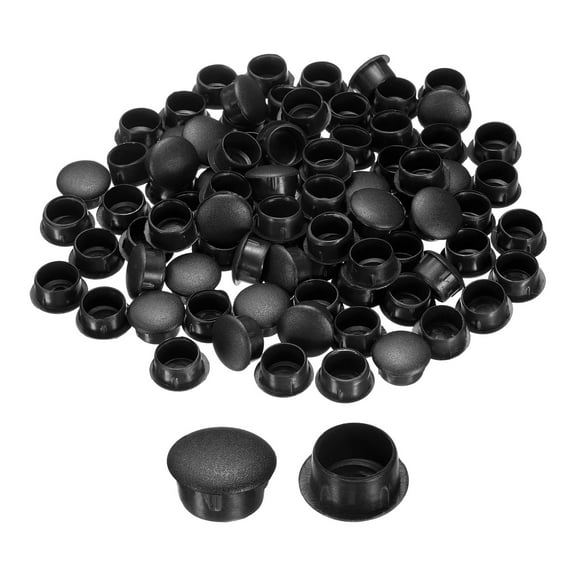 100Pack 14mm(9/16") Dia Plastic Screw Hole Plugs Cover for Furniture, Black