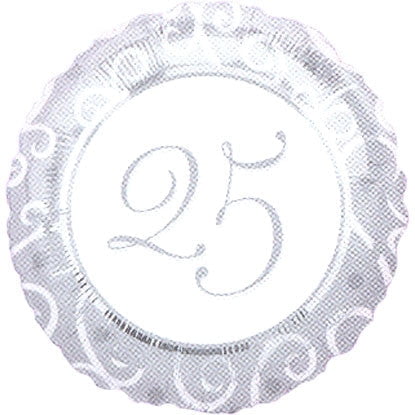 18 inch 25th Anniversary Foil Mylar Balloon - Party Supplies Decorations