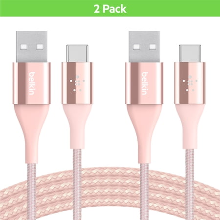 Belkin 2pk 4ft. DuraTek USB Type C to USB-A 4ft Cable  Rose Gold