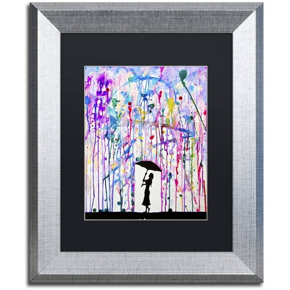 Trademark Fine Art 'Deluge' Canvas Art by Marc Allante, Black Matte, Silver Frame