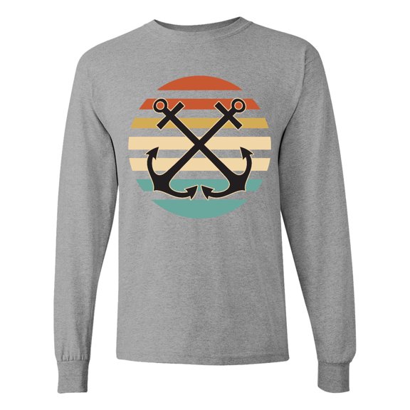 Inktastic Anchor Nautical Sailing Sunset Long Sleeve T-Shirt