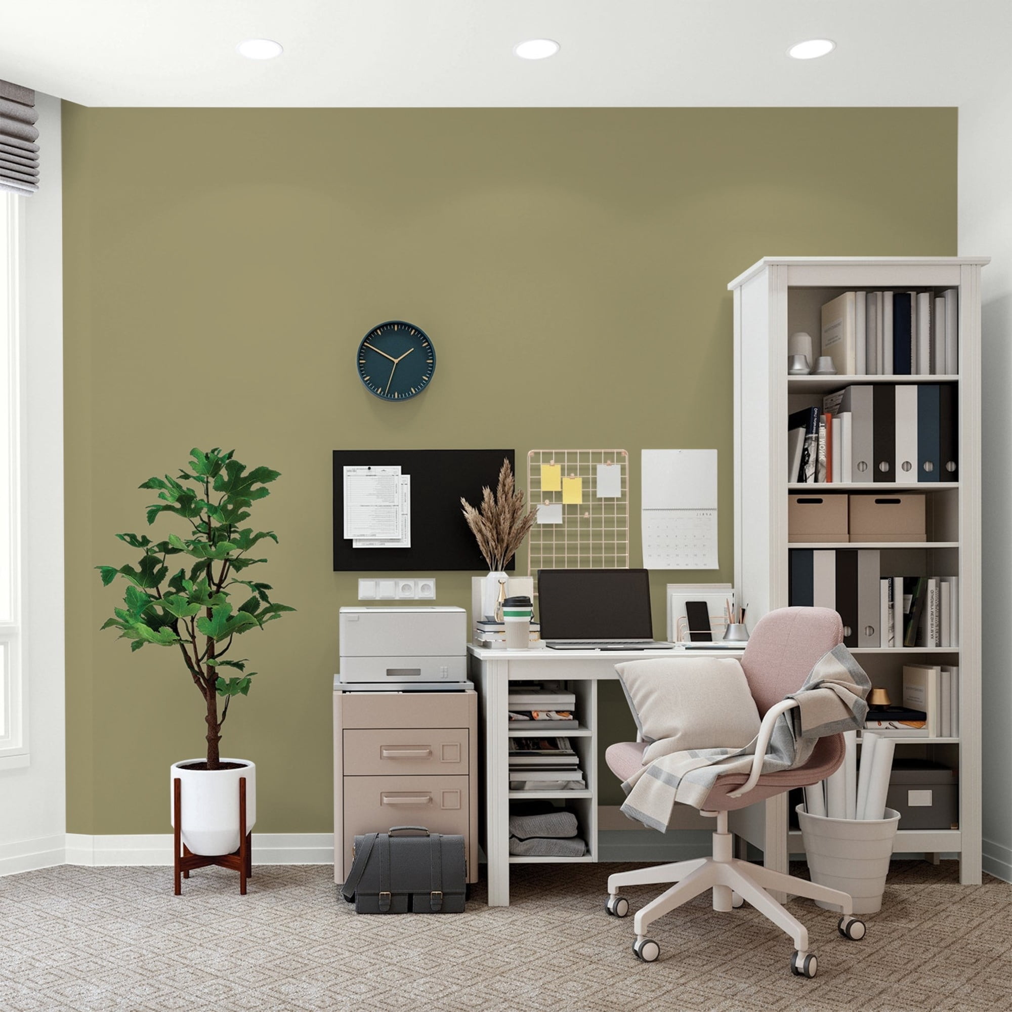 Glidden One Coat Sweet Annie / Green Flat Interior Paint with Primer, 1 Gallon