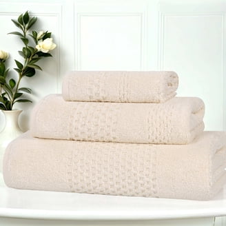 Superior Zero Twist 12-Piece Cotton Face Towel Set, Waffle Border