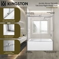 thumbnail image 6 of Kingston Brass KVTAM6032R22B7 60-Inch Acrylic Rectangular 3-Wall Anti-Skid Alcove Tub Combo with Tub Door (Right Hand Drain) in White/Brushed Brass, 6 of 9
