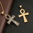 thumbnail image 5 of HZMAN Stainless Steel Large Ankh Cross Pendant Ancient Egyptian Hieroglyphic Symbol 22+2 Inch Chain（Gold-Big）, 5 of 6