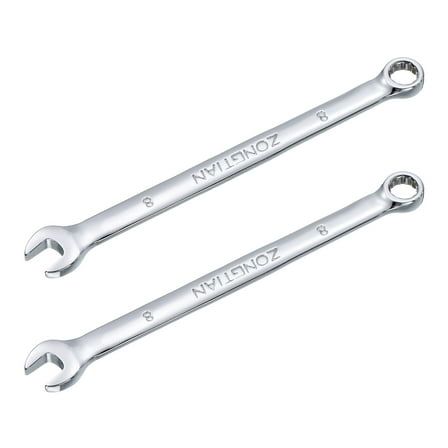 2packs 8mm Combination Wrench with Offset 12-Point Box End and Angled Open End