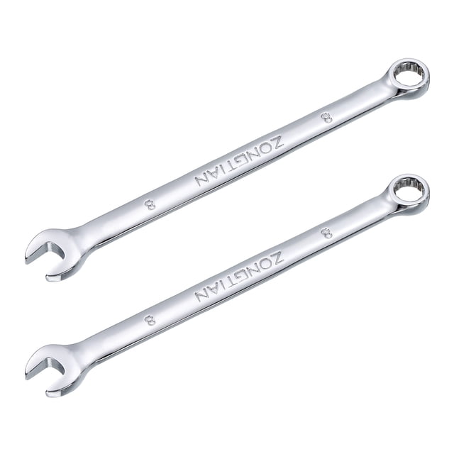 2packs 8mm Combination Wrench with Offset 12-Point Box End and Angled Open End