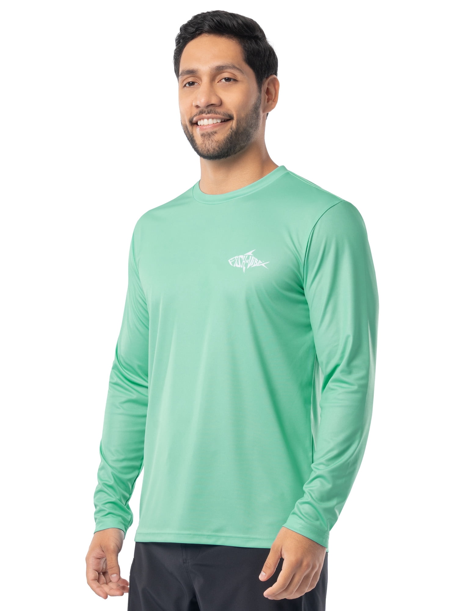 Fish N Vibe Men's Long Sleeve Performance Fishing Graphic Tee, Florida Keys, L