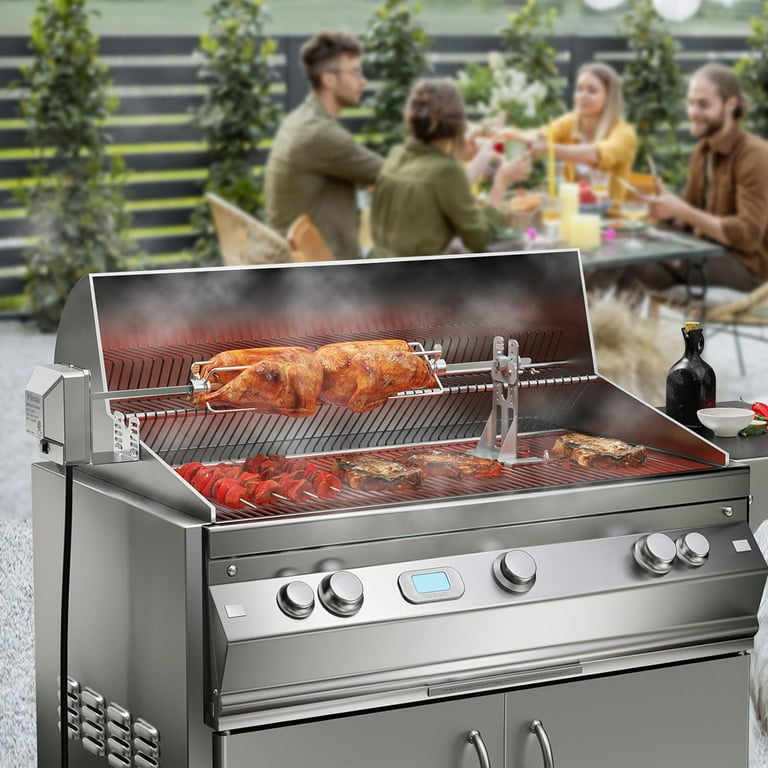 Rotisserie Spirit Grill TURBRO Stainless Steel Rotisserie Kit For