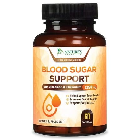 Nature's Nutrition Blood Sugar Support Supplement, 2000mg, 60 (Best Blood Sugar Control Supplement)