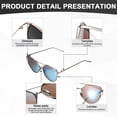 thumbnail image 4 of Sunglasses for Women Men, White Copper & AC Resin Metal Colorful Frog, Ice Blue, 4 of 6