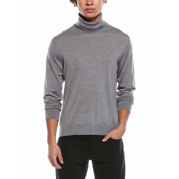 Herno mens Wool Turtleneck Sweater, 48, Silver