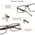 thumbnail image 3 of Reading Glasses with Flexible Spring Hinge, Blue Light Blocking Glasses for Women and Men, Anti eyestrain (Coffee, +3.75 Magnification), 3 of 9