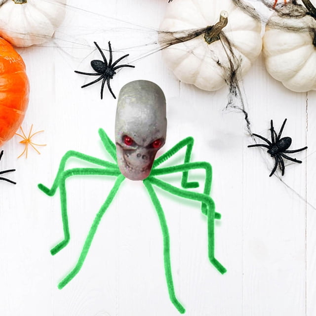 Cabeza de araña terrorífica para Halloween, decoración de cuerpo entero para fiestas, accesorios y suministros para fiestas de Halloween