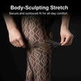 thumbnail image 2 of COUVER Women's Patterned Fishnet Pantyhose Stars and Swirling Ribbons Grey Plus Size, 2 of 6
