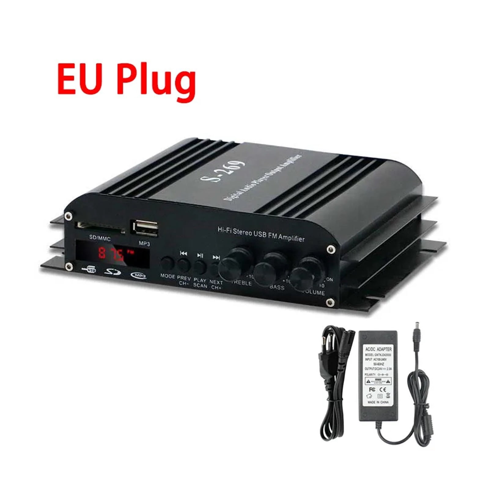 S-269 12V Mini Amplifiers For Car Digital Sound Amplifier For Home Car Channel 4.0 Power AMP Support Treble Bass