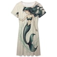 thumbnail image 3 of Long Hair Mermaid Short Sleeve Dress Women Summer Evening Dresses Ladies Sundress, 3 of 7