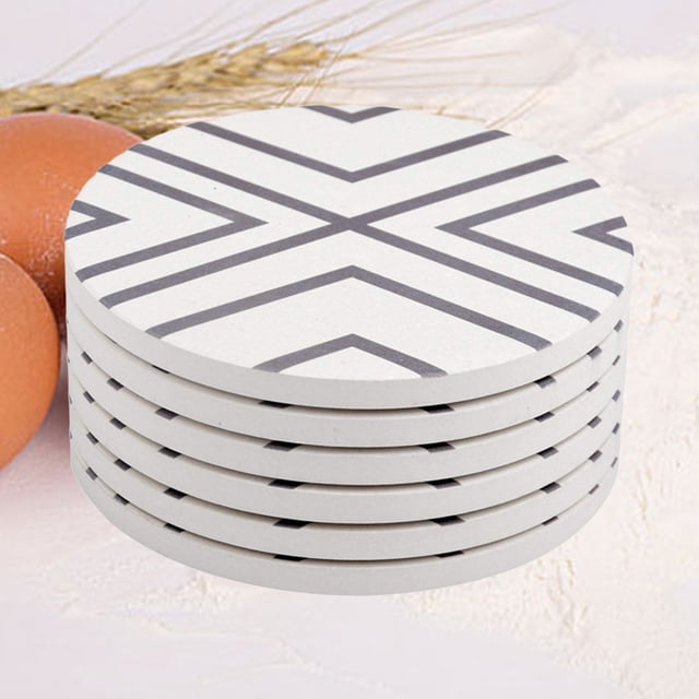WEUVEB 6Ud Coasters Para Bebidas De Piedra Cerámica Absorbente Con Base De Para Cocina