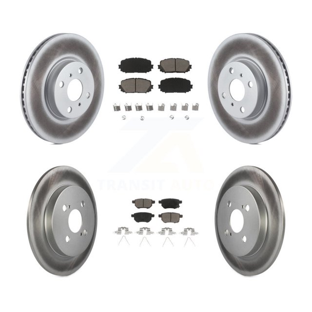 Transit Auto Front Rear Coated Disc Brake Rotors and Ceramic Pads Kit for Car Toyota Yaris KGC-101146