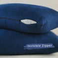 thumbnail image 2 of 3S Brother's Solid Color Cushion Cover Velvet Look Home Décor Throw Pillow Case with Invisible Zipper Set of 2 Pieces for Chair Couch Bedroom & Livingroom Décor Pillowcase - Navy Blue 12"x20" Each, 2 of 9