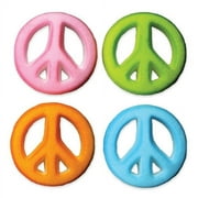 Peace Sign Molded Sugar Cake/Cupcake Decorations - 12 ct