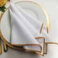thumbnail image 3 of Eiden Linen,Gold Collection , Ensemble de 6, Serviettes en Tissu, Blanches avec Garniture Dorée, 3 of 7