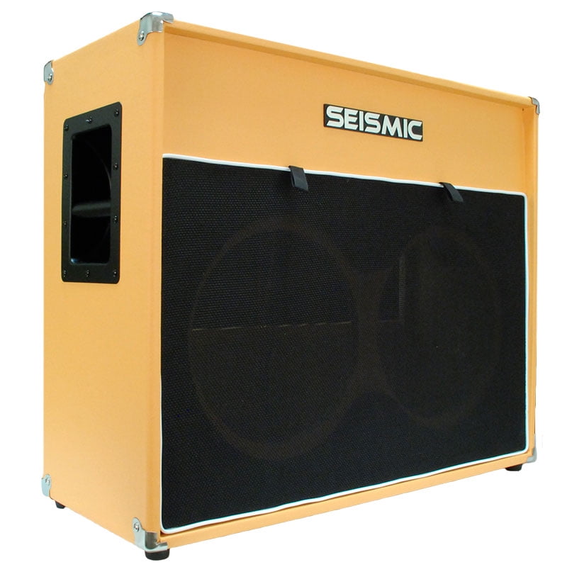 Seismic Audio 2x12 Empty Guitar Speaker Cabinet Orange Tolex Cab