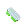 thumbnail image 1 of Matsuzay Fiambrera de silicona con 3 compartimentos, plegable, para viajes escolares, senderismo, alimentos, frutas, contenedor, reutilizable, Mostrada Verde, 1 of 6