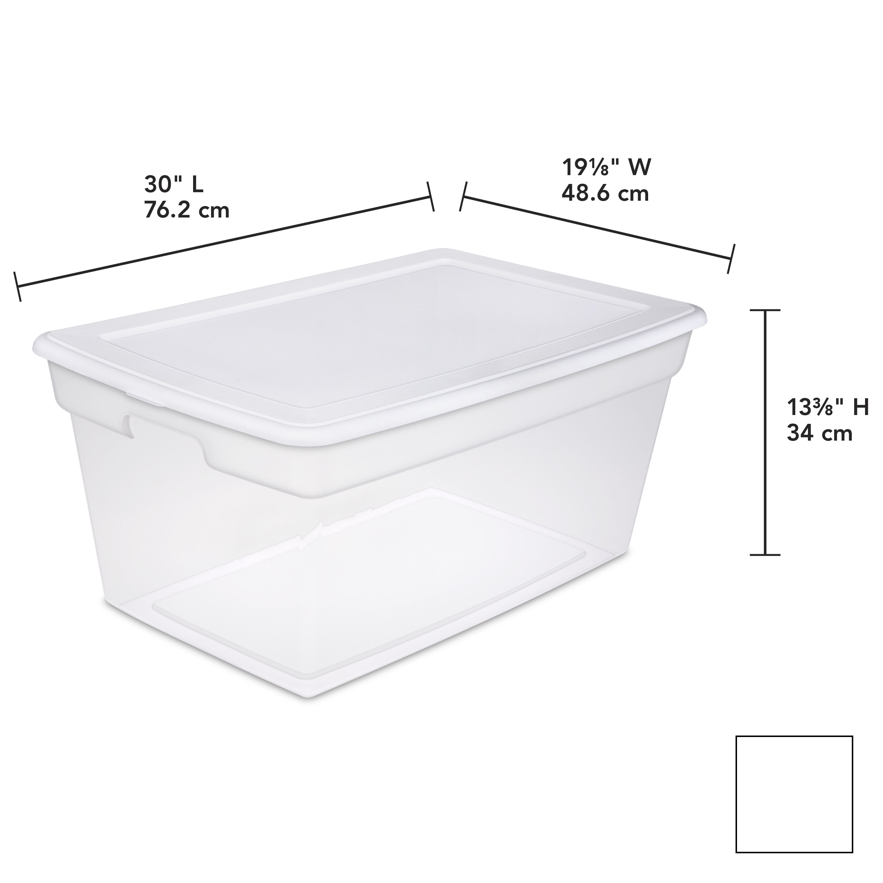 Sterilite 90 Qt. Storage Box Plastic, White, Set of 4 - 2