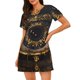 thumbnail image 1 of Balery Mystical Golden Eye Camisón de manga corta con cuello redondo para mujer, cómodo y elegante., 1 of 6